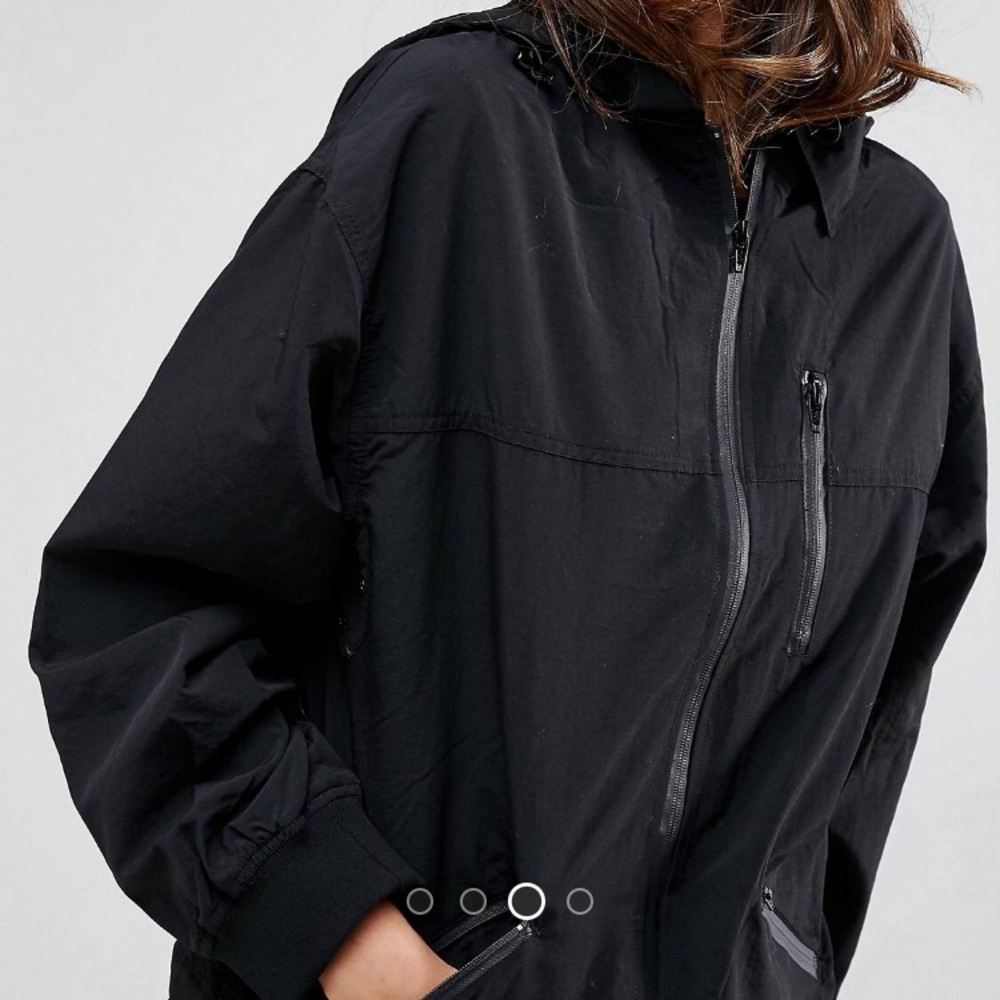 Asos Midi Rain Jacket Size 0 Black - Picture 4 of 5